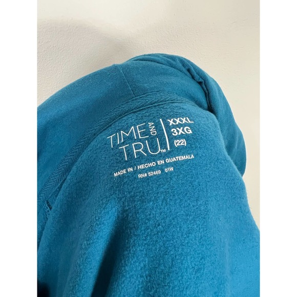 Time and Tru lightweight fleece lined  zip up hoodie sweatshirt with pockets - Picture 3 of 12